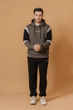 Nextage Men's Hoodie and Black Joggers Stylish Color Block Tracksuit for Guys