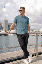 Premium Teal Mesh Crew Neck Tracksuit