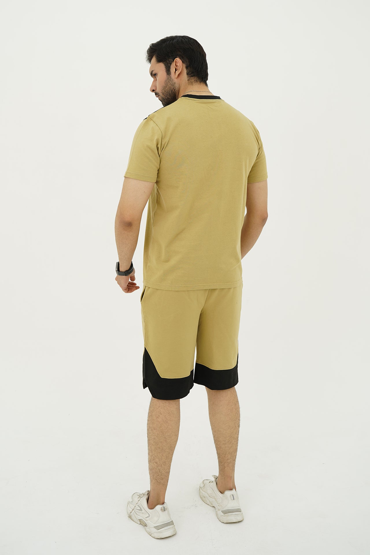 Nextage Black Panel Khaki Short Set