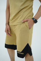 Nextage Black Panel Khaki Short Set