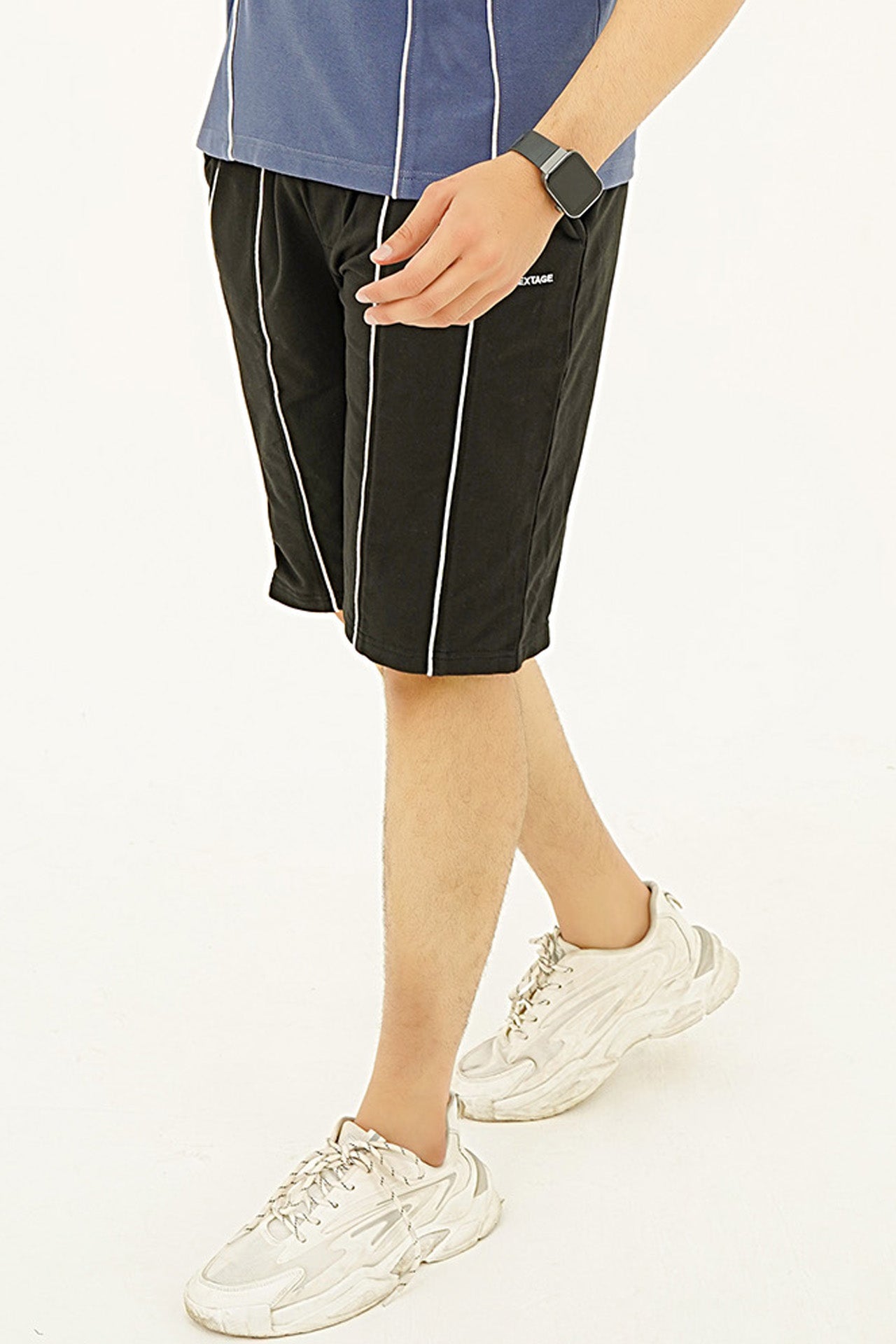 Black Piping Detail Short