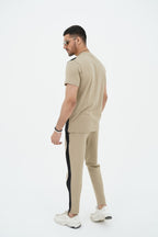 Beige Curved Style Tracksuit