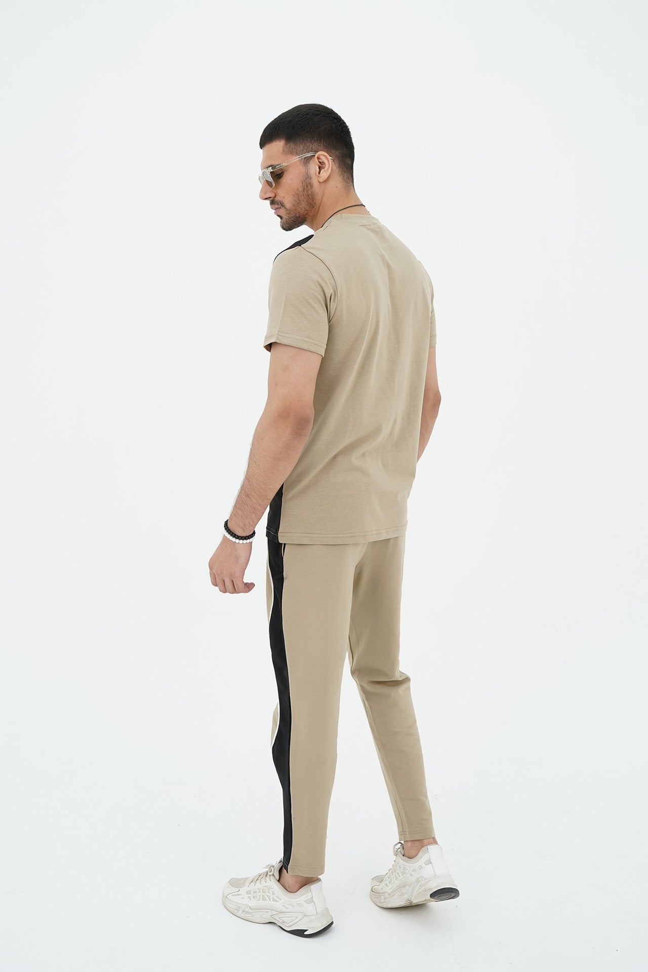Beige Curved Style Tracksuit