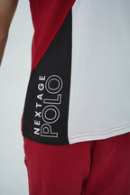 Nextage Slogan Polo White Maroon Tracksuit