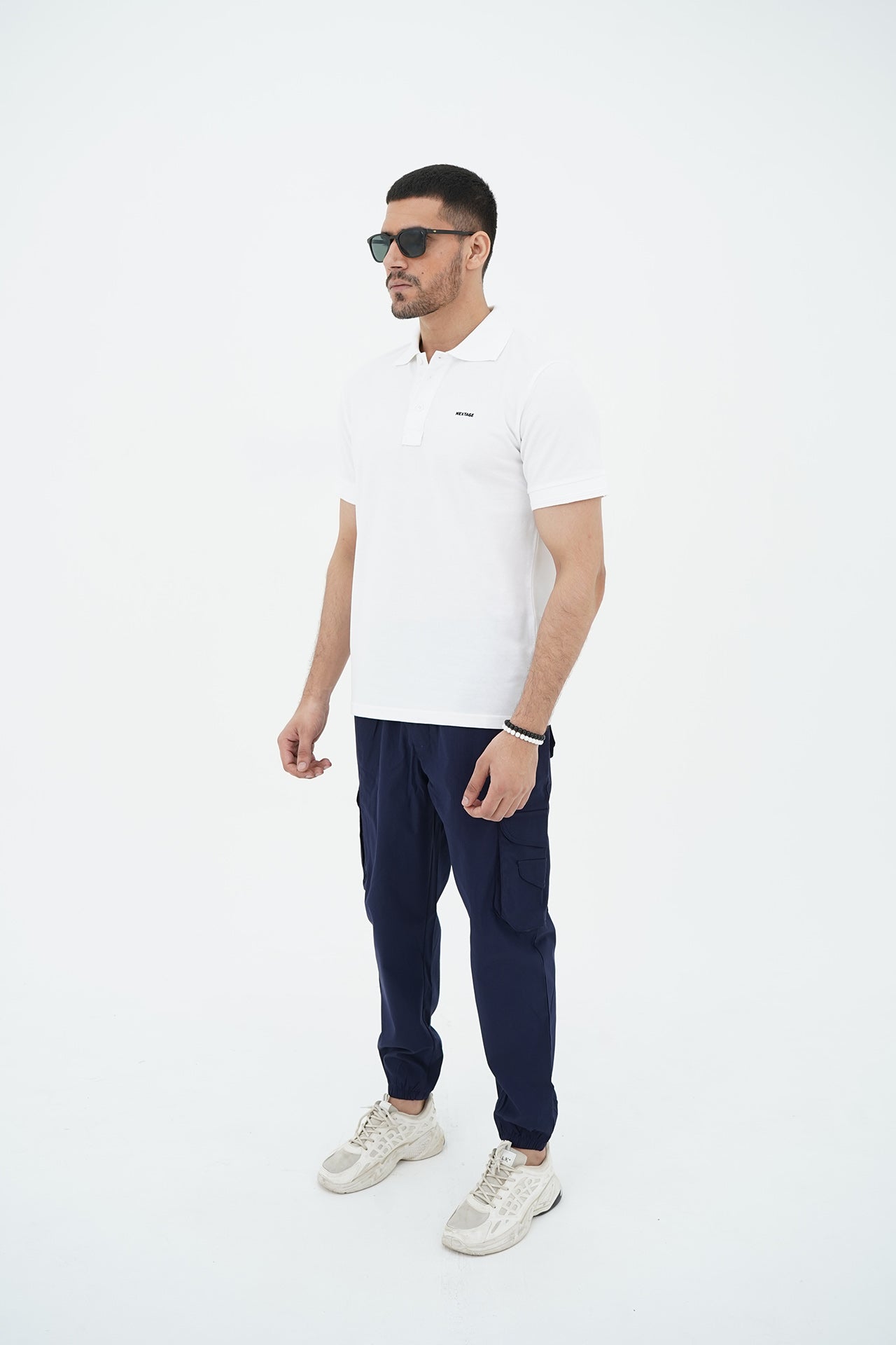 Nextage Premium Polo Cargo Navy/White Tracksuit