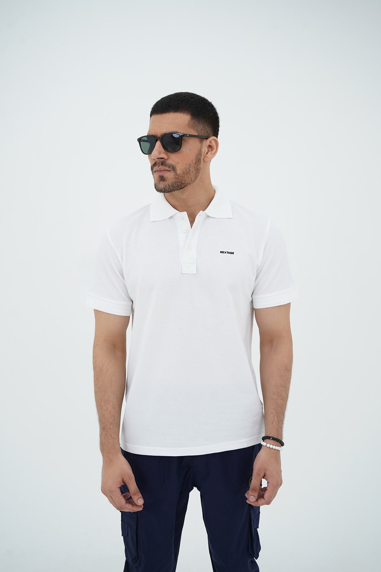 Nextage Premium Polo Cargo Navy/White Tracksuit