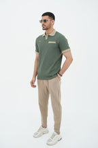 Nextage Embroidered Slub Yarn Polo Tracksuit