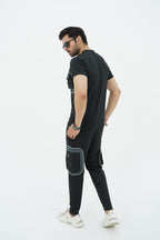 Nextage Black Spandex Cargo Tracksuit