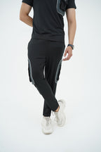 Nextage Black Spandex Cargo Tracksuit