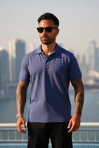 Nextage Indigo Cotton Polo Shirt