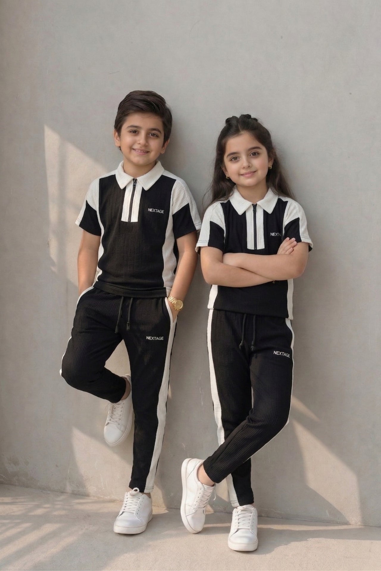 green structured tracksuit kids