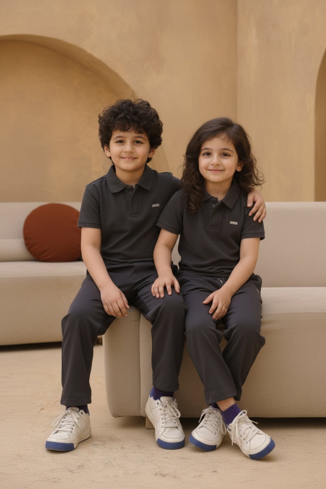 nextage charcoal polo trouser set outfit