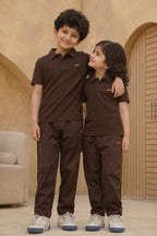 Nextage Chocolate Polo Twinset front view