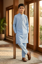 cloud blue kids shalwar kameez