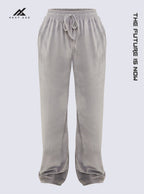 Grey Velour Cropped Tee & Wide Leg Jogger