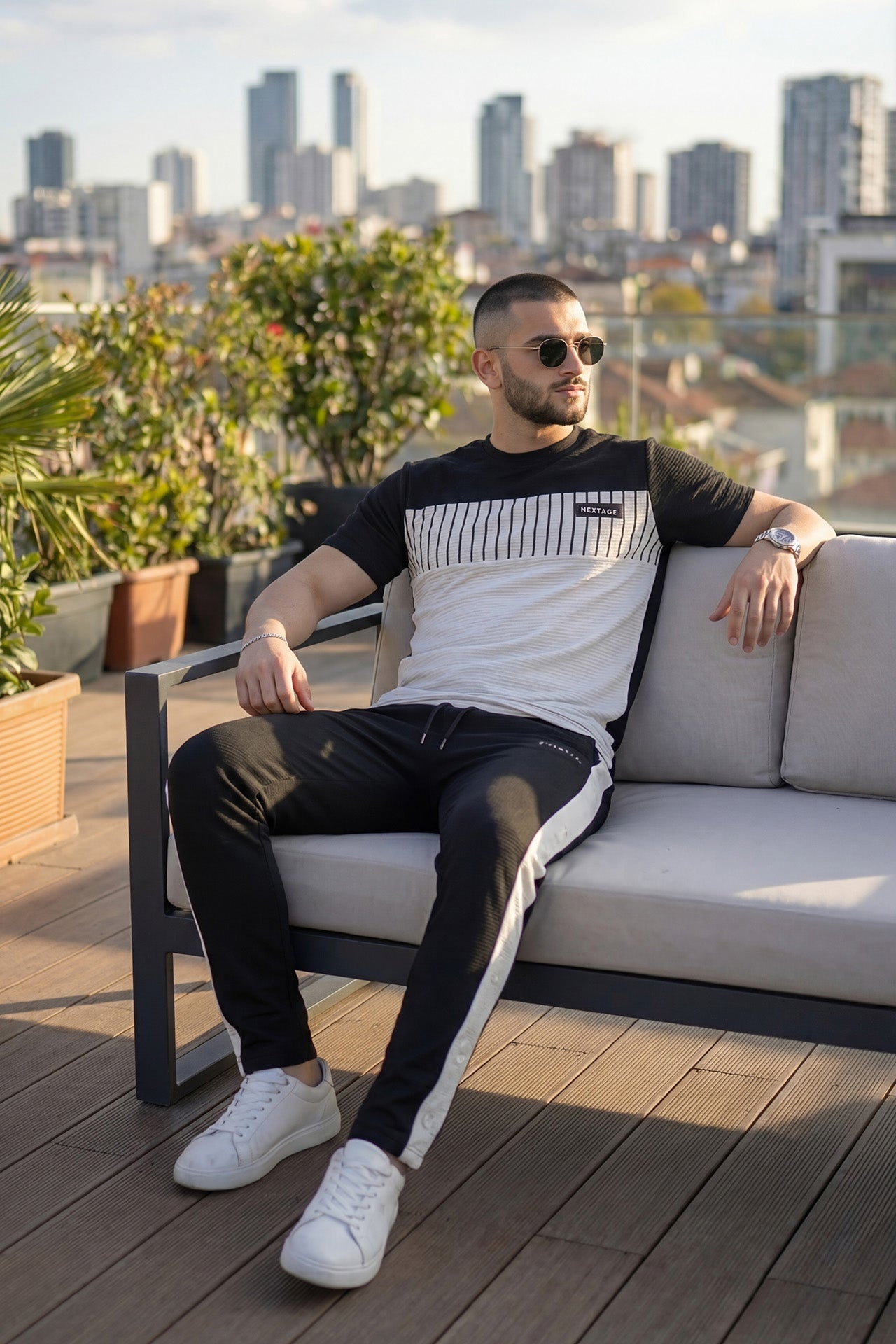 Nextage Cutrai Contrast Round Neck Tracksuit