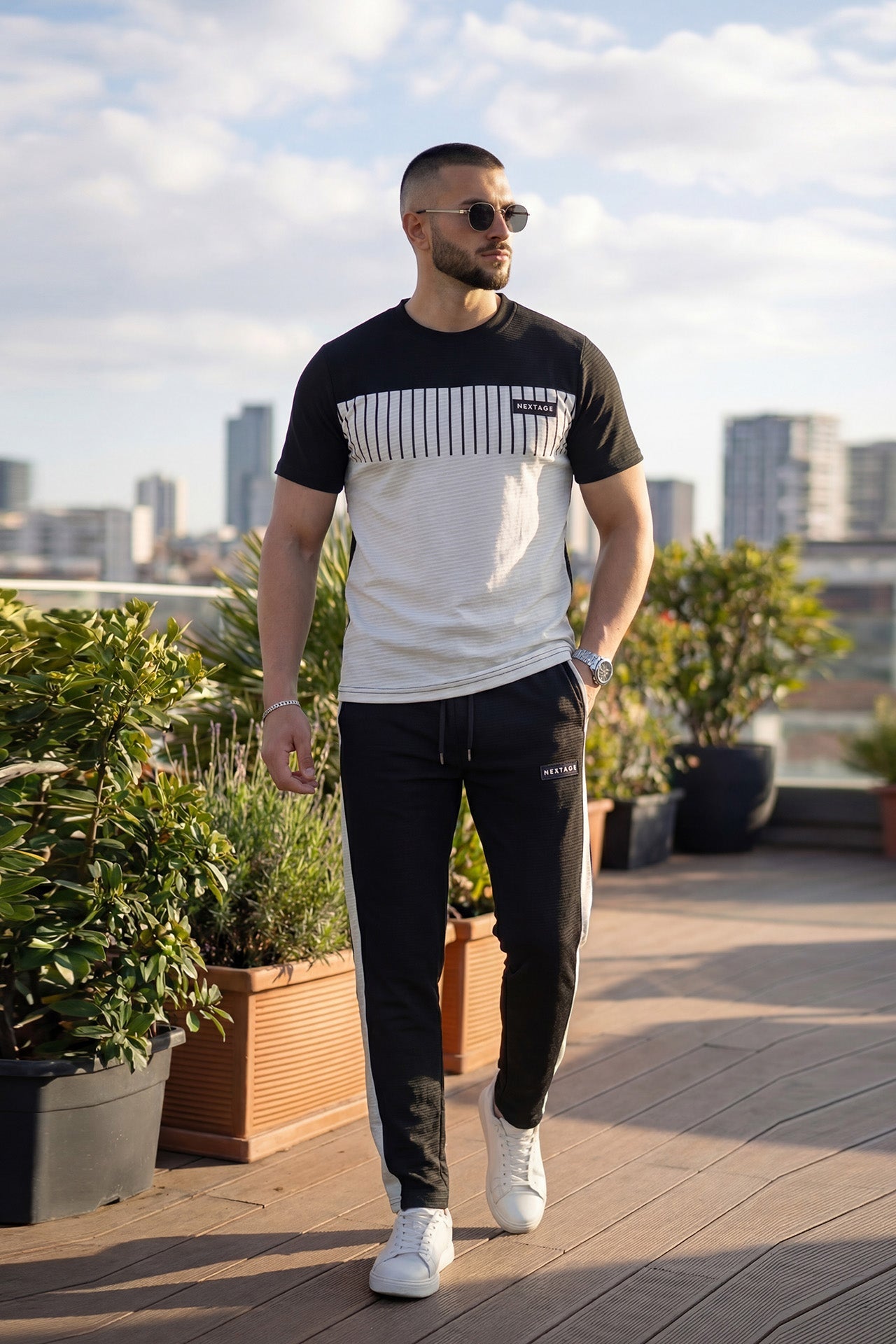 Nextage Cutrai Contrast Round Neck Tracksuit