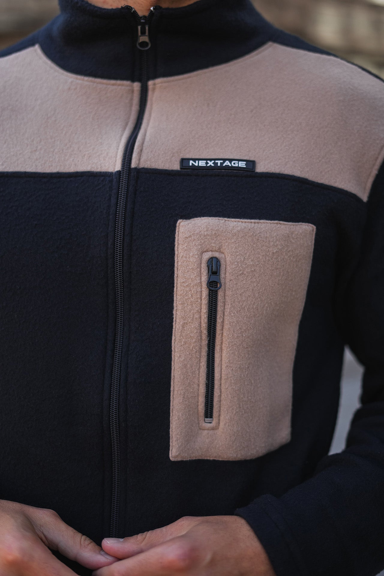 Polar Fleece Black Contrast Sweatshirt