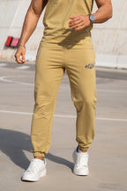 Nextage Khaki Puff Print Slogan Trouser