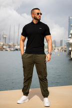 Black Polo Premium Olive Cargo Set