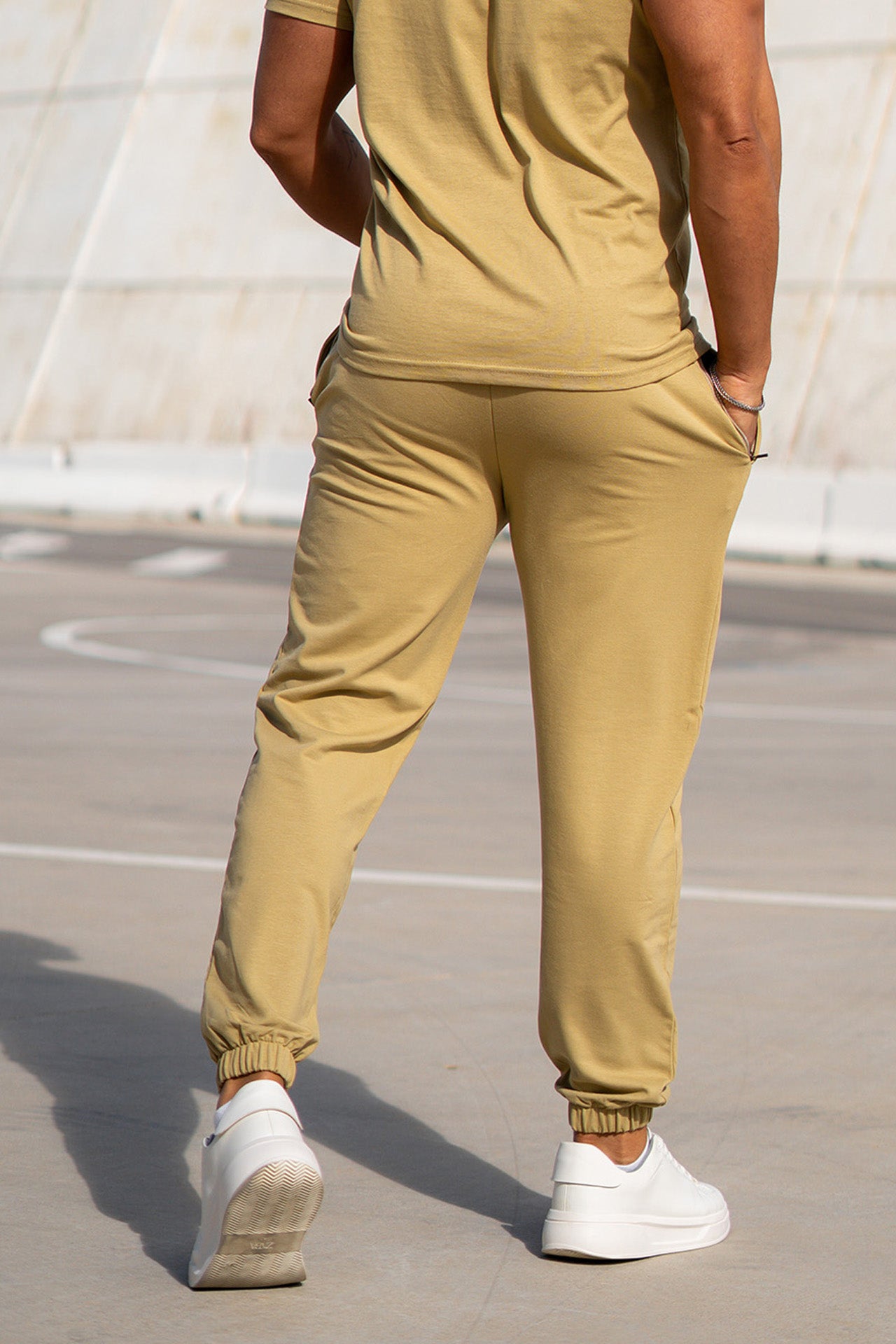 Nextage Khaki Puff Print Slogan Trouser