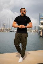 Black Polo Premium Olive Cargo Set
