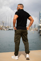 Black Polo Premium Olive Cargo Set