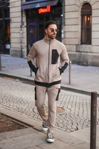 Nextage Beige Cotton Fleece Tracksuit