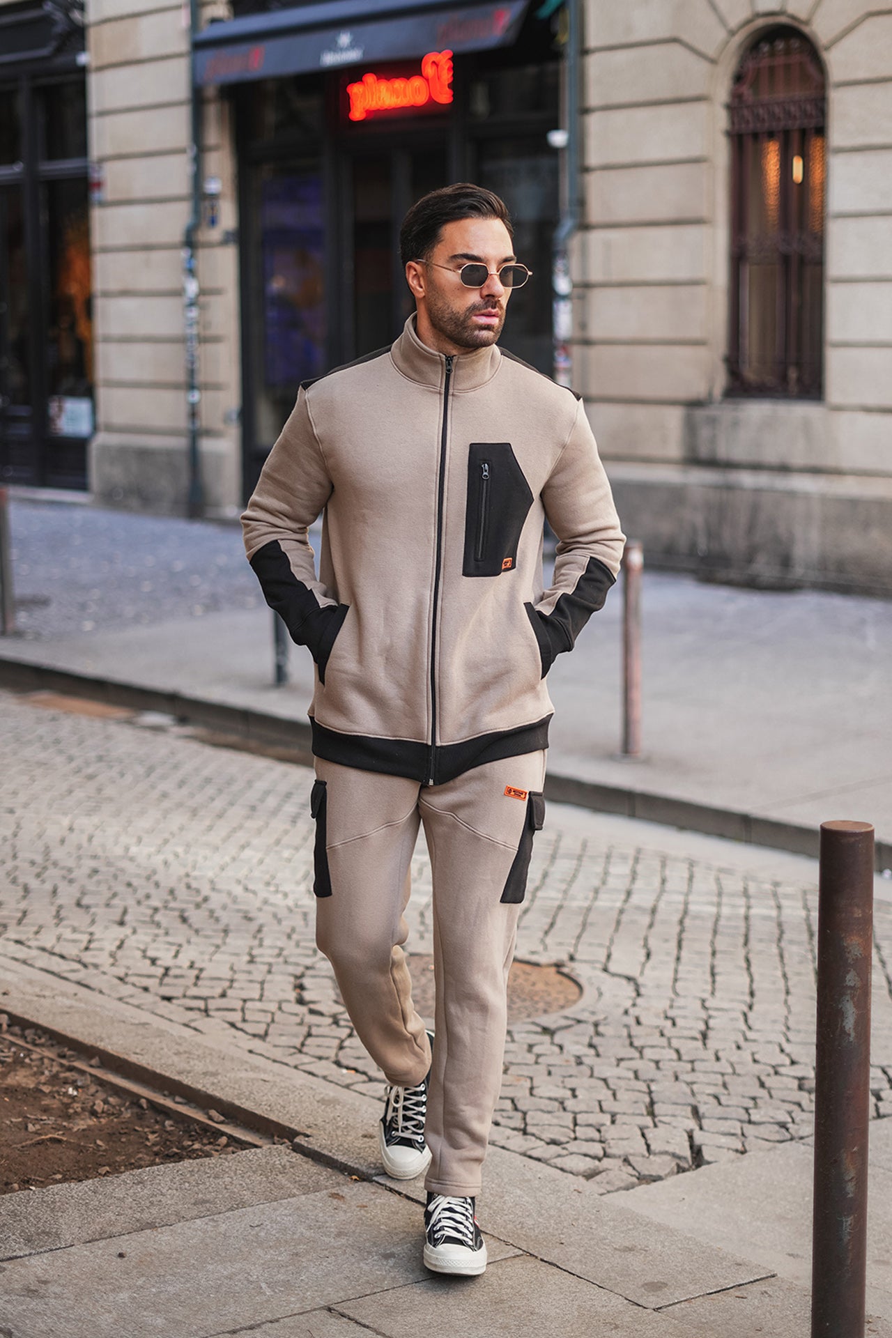 Nextage Beige Cotton Fleece Tracksuit