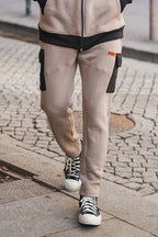 Beige Cotton Cargo Jogger