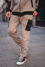 Beige Cotton Cargo Jogger