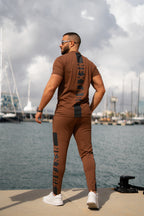 Nextage Brown Printed Tracksuit