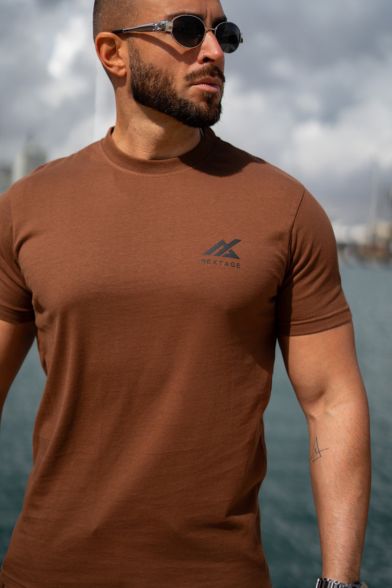 Nextage Brown Printed Tracksuit