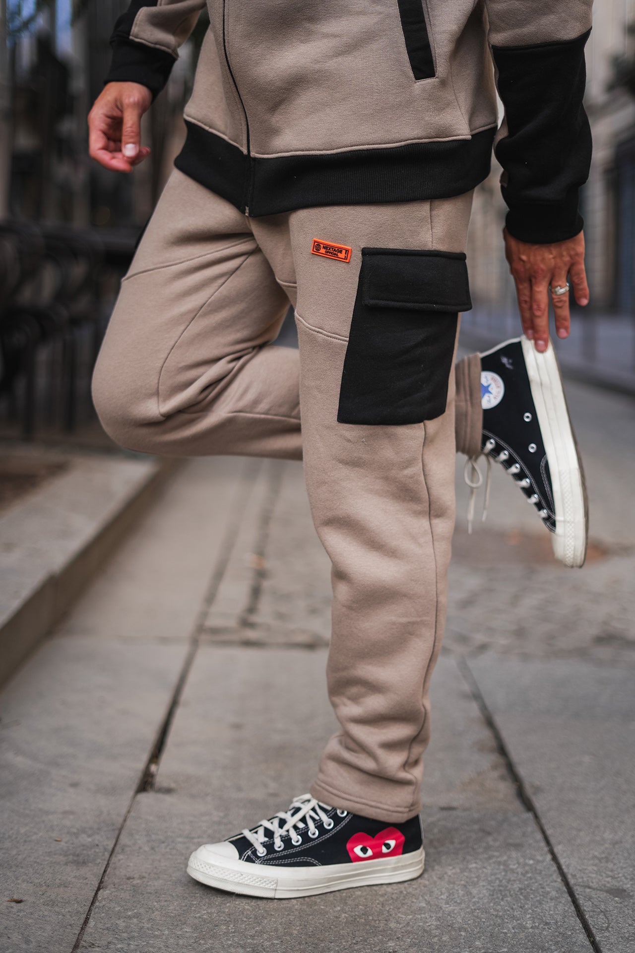 Nextage Beige Cotton Fleece Tracksuit