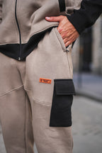 Beige Cotton Cargo Jogger