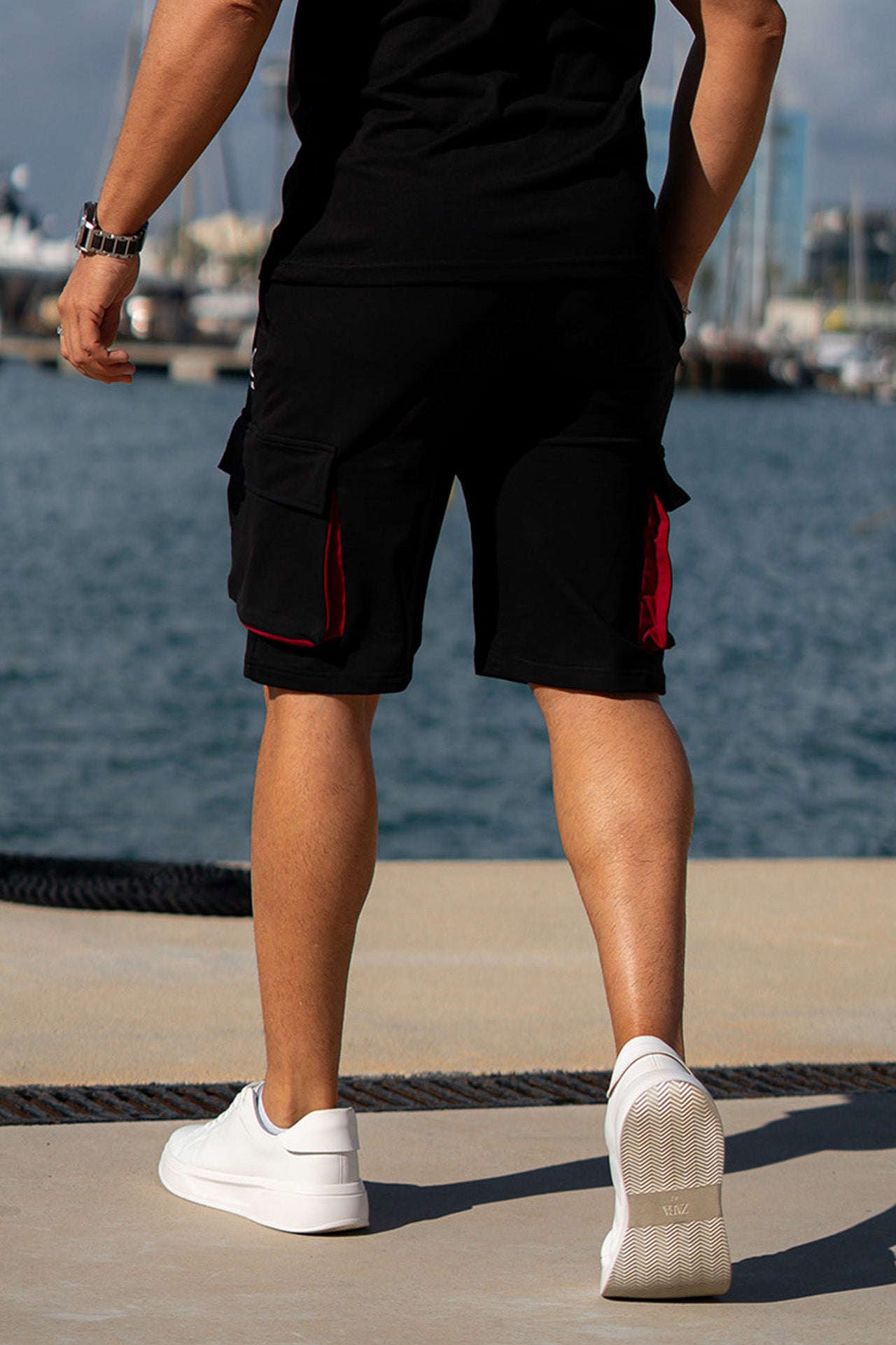 Nextage Black Contrast Puff Print Short