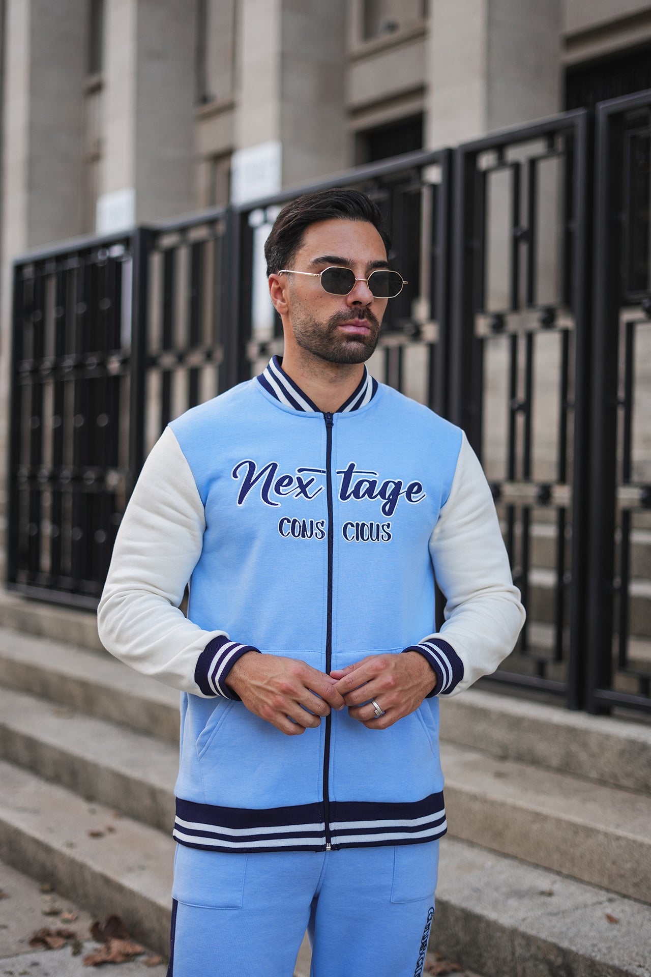 Nextage Blue Contrast Baseball Tracksuit