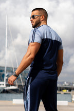 Blue Spandex Dri-fit Side Stripe Tracksuit