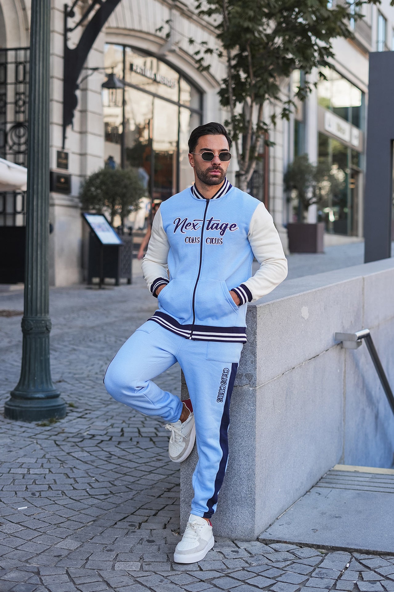 Nextage Blue Contrast Baseball Tracksuit