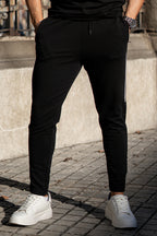 Black Side Panel Printing & Stripe Trouser