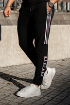 Black Side Panel Printing & Stripe Trouser