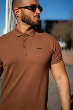 Nextage Brown Cotton Polo Shirt