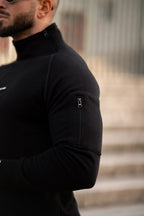 Nextage Black Zipper Detail Cotton Fleece Tracksuit