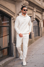 Nextage Slogan Cream Cotton Fleece Tracksuit