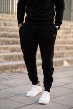 Nextage Black Zipper Detail Cotton Fleece Tracksuit