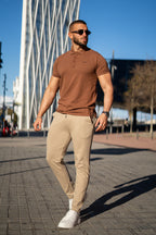 Nextage Coffee Polo Beige Trouser Pant Twinset