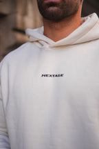 Nextage Slogan Cream Cotton Fleece Tracksuit