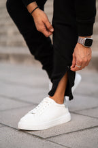 Nextage Black Zipper Detail Cotton Fleece Tracksuit