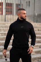 Nextage Black Zipper Detail Cotton Fleece Tracksuit