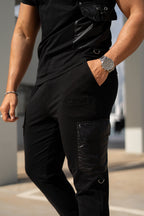 Nextage Black Embroidered Zip Detail Tracksuit